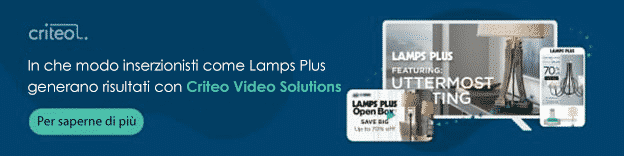 In che modo inserzionisti come Lamps Plus ottengono risultati con Criteo Video Solutions. Clicca qui per saperne di più.