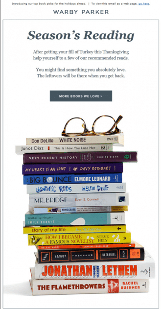 Warby Parker Email Newsletter