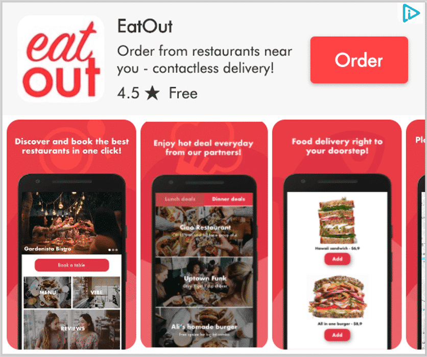Food Delivery App Install Ad Creative