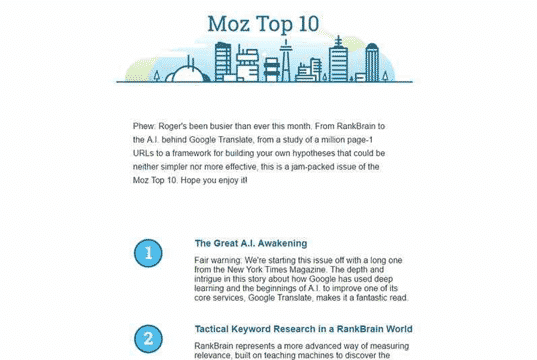 Moz Email Newsletter