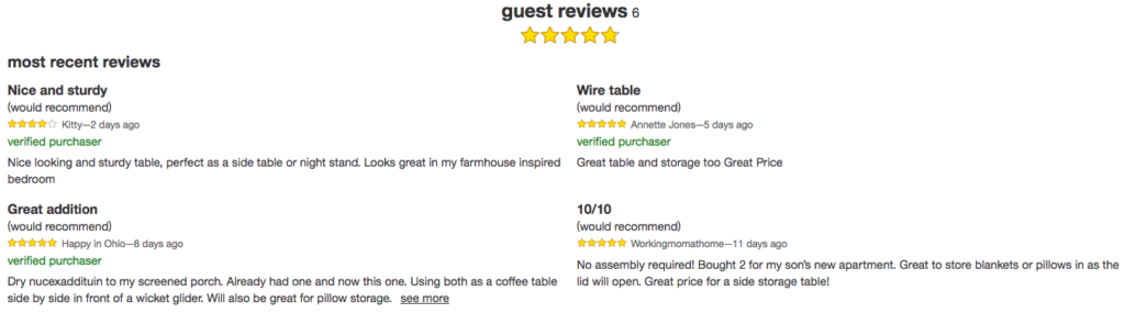 example of user generated content in the form of reviews