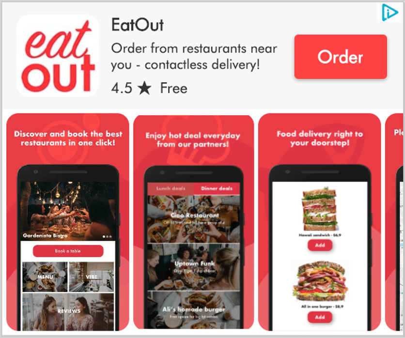 Food Delivery App Install Ad Creative