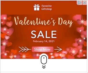Valentines Day display ad example.