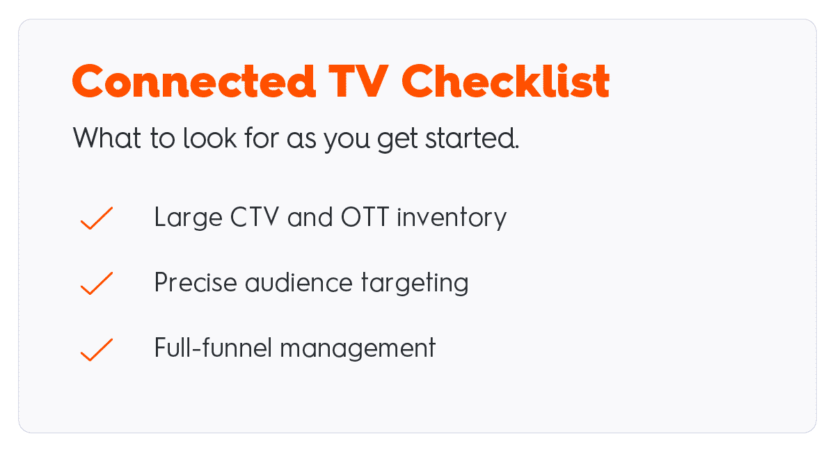 connected tv advertising checklist